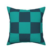 4” Jumbo Classic Checkers, Teal and Navy