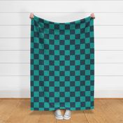 4” Jumbo Classic Checkers, Teal and Navy
