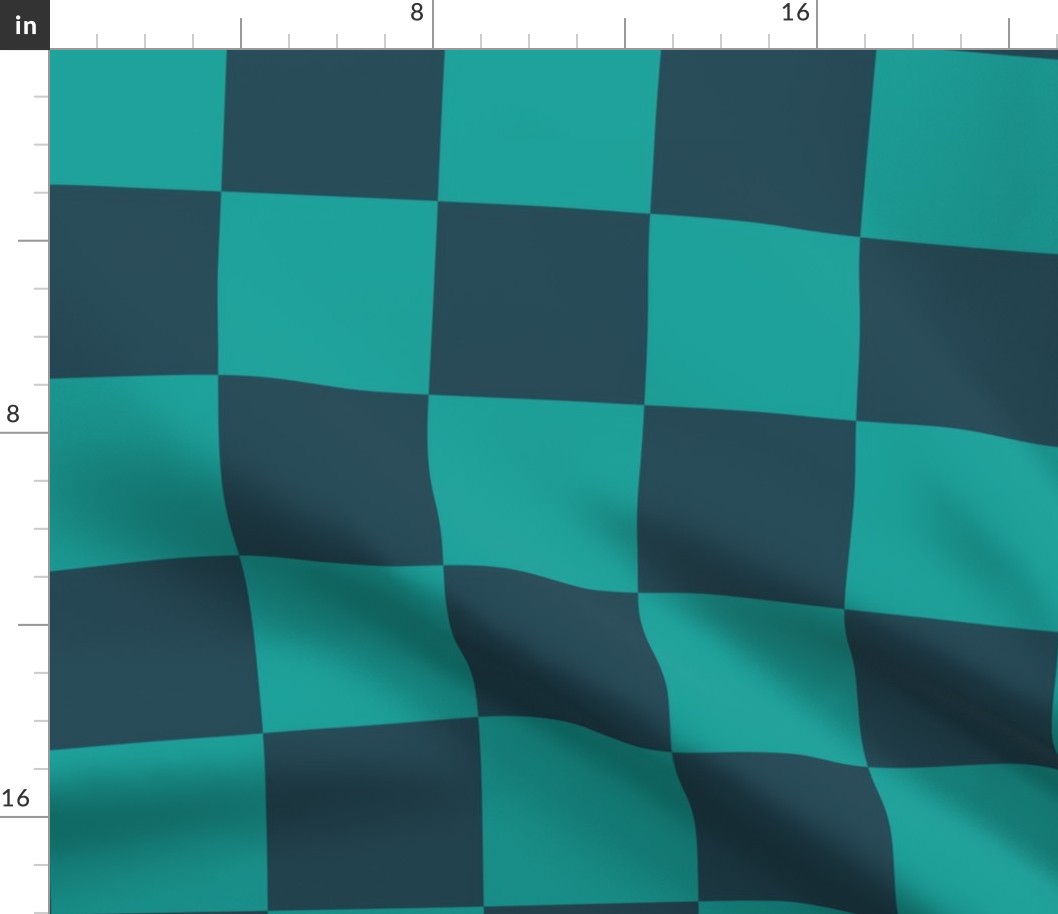 4” Jumbo Classic Checkers, Teal and Navy