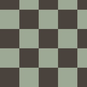 4” Jumbo Checkers Sage and Sepia