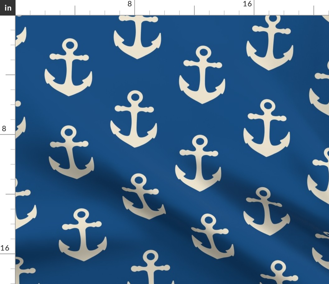 Navy and White Anchor Pattern – Large