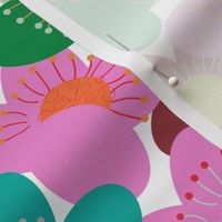 Modern/decorative/florals/kanzashi/ arranged in bright color/fabric/wallpaper/by martibetz