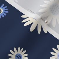 Dainty Daisy Flowers - Blue Lg.