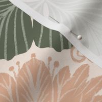 Art Nouveau Bliss: Sage & Blush Vintage Floral Tile, Medium