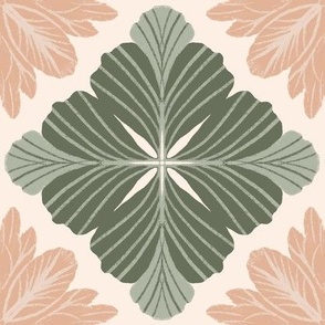 Elegance Defined: Pastel & Sage Art Nouveau Tile, Medium