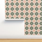 Elegance Defined: Pastel & Sage Art Nouveau Tile, Small 