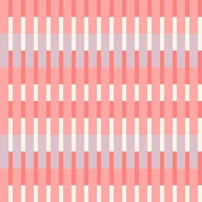 Girly Modern Vertical Stripe of Orangy Pinks and Lavender Haze