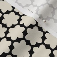 Black and White Geometric Floral- Scandinavian Flowers- Polka Dots- Bold Minimalism- Retro- Vintage- Small