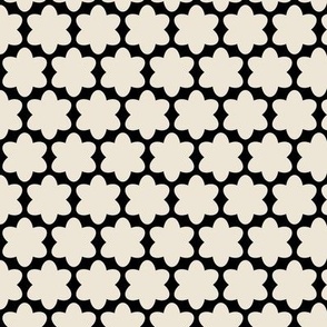 Black and White Geometric Floral- Scandinavian Flowers- Polka Dots- Bold Minimalism- Retro- Vintage- Small