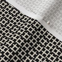 Ivory on Black Midcentury Texture- Midmod Checked- Black and White Wallpaper- Minimaliast Texture- Blender- Small