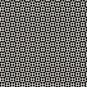 Ivory on Black Midcentury Texture- Midmod Checked- Black and White Wallpaper- Minimaliast Texture- Blender- Small