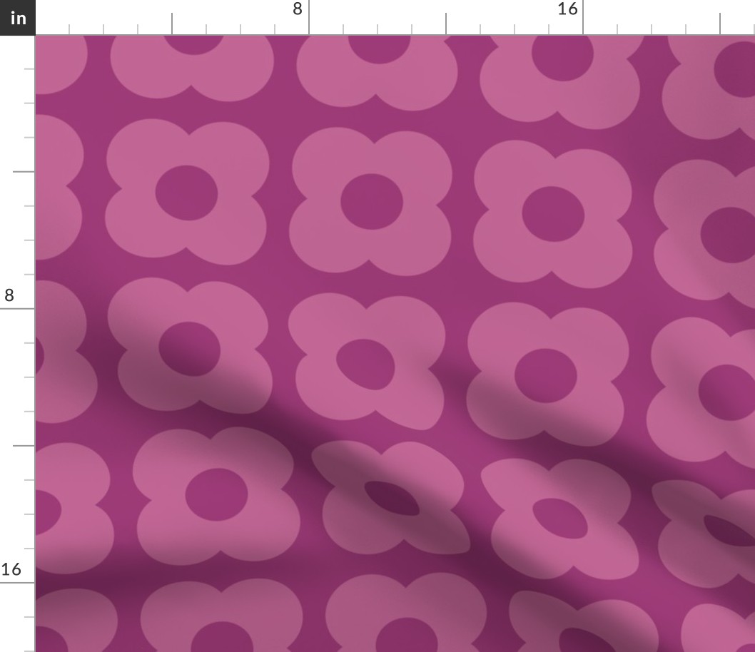 Peony and Raspberry Geometric Floral- Scandinavian Flowers- Polka Dots- Dopamine- Retro- Vintage- Pink Flowers- Extra Large