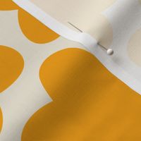 Orange and White Geometric Floral- Scandinavian Flowers- Polka Dots- Bold Minimalism- Retro- Vintage- Marigold Orange Flowers on Ivory Background- Extra Large
