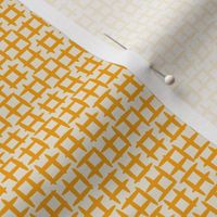 Orange and Ivory Midcentury Texture- Midmod Checked- Marigold Yellow- Bright Orange- Orange Yellow Wallpaper- Blender- Small