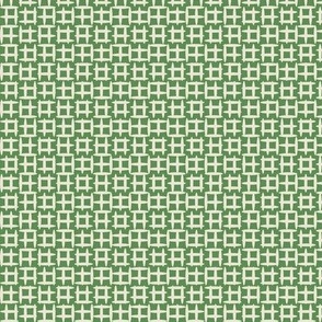Kelly Green and Ivory Midcentury Texture- Midmod Checked- Wallpaper- Blender- Small