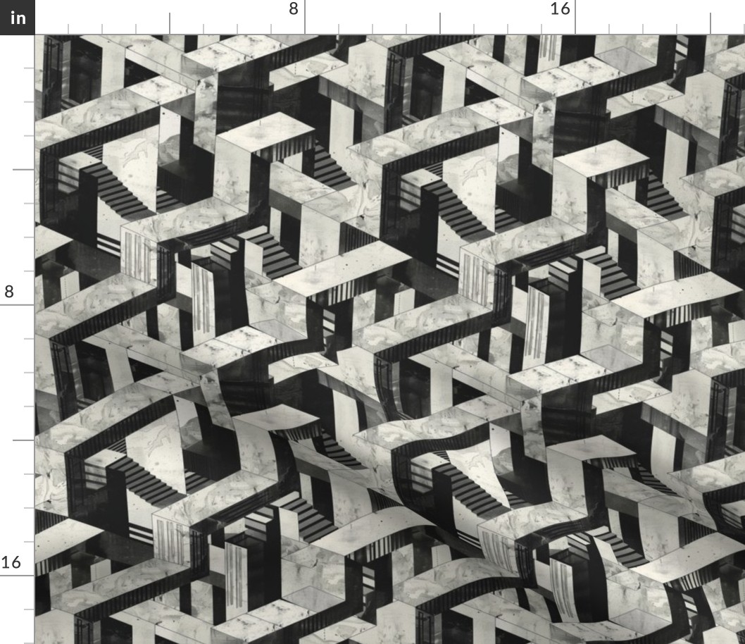 Monochrome Escheresque Labyrinth