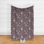 Fawn s With Floral Crowns On Purple