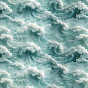 Serenity Waves Jade Wallpaper