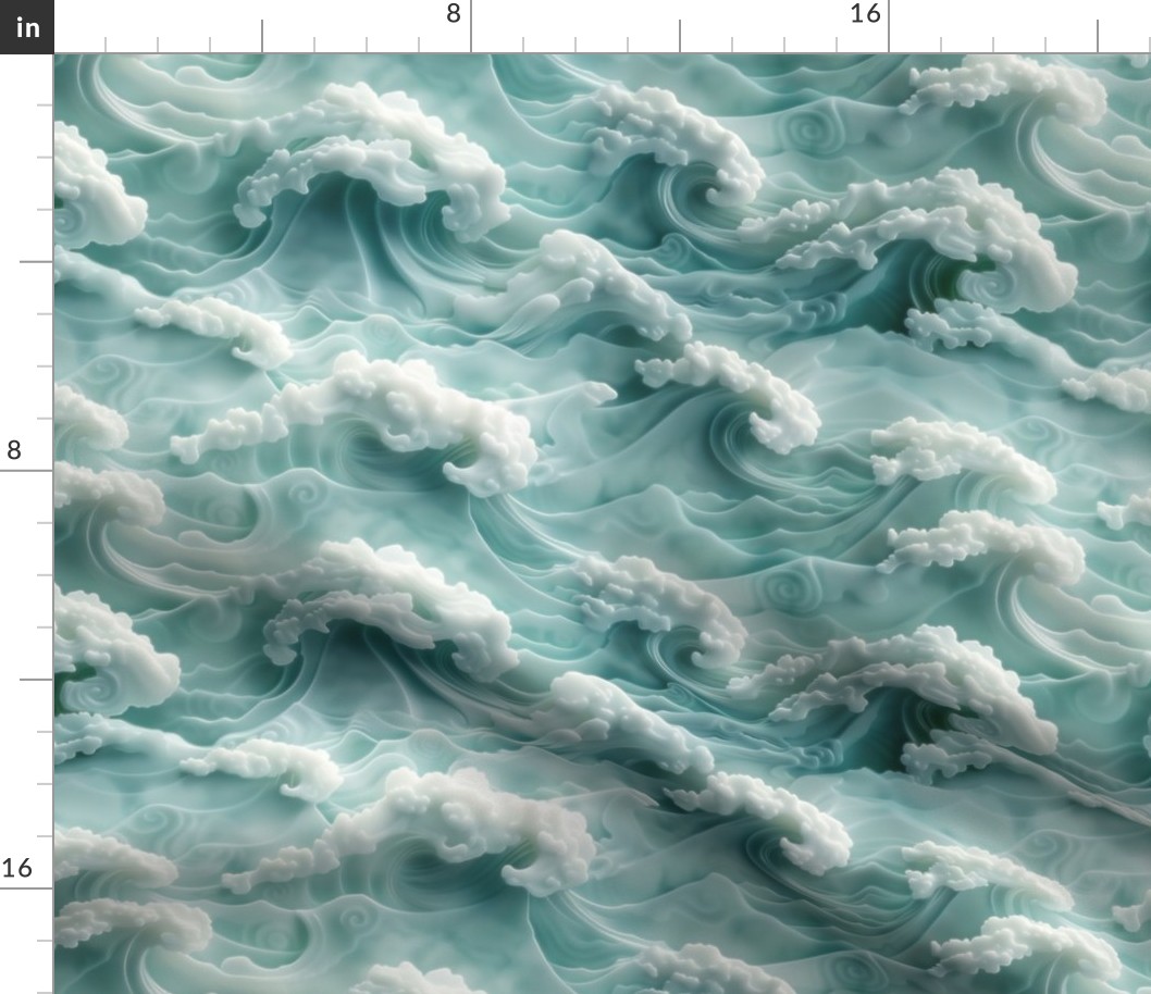 Serenity Waves Jade Wallpaper