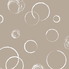 Textured Circles Taupe- Medium Print