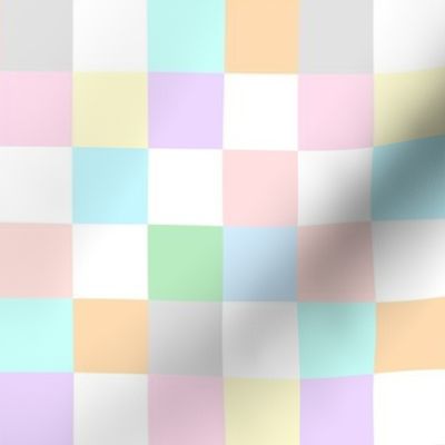 Multi Color Pastel Checkerboard Squares Tile