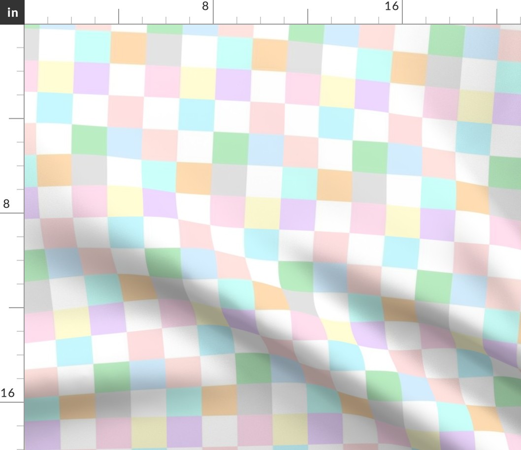 Multi Color Pastel Checkerboard Squares Tile