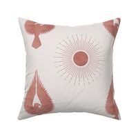 THE GATSBY COLLECTION - PHOENIX AND SUNBURST IN ANTIQUE ROSE PATINA AND WHITE