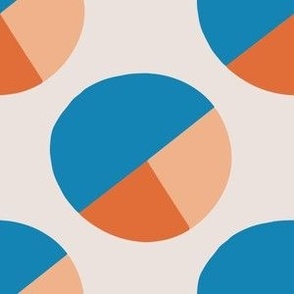 Small - Funky fun spots and dots for kids - primary colors, blue, orange, peach, gender neutral