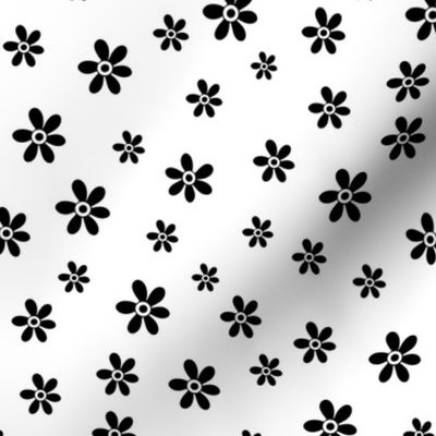 Black and White Ditsy Daisies by Jac Slade