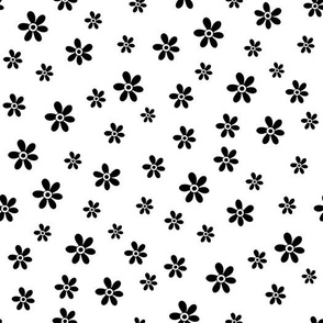 Black and White Ditsy Daisies by Jac Slade