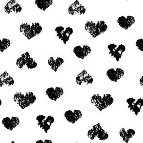 Black and White Rustic chalk hearts-1