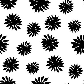 Black and White Sunflower Silhouettes by Jac Slade