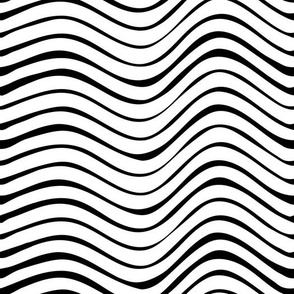 Black and White Retro psychedelic waves by Jac Slade