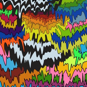 Liquid Drip Colorful Groovy Stripe Trippy Pattern