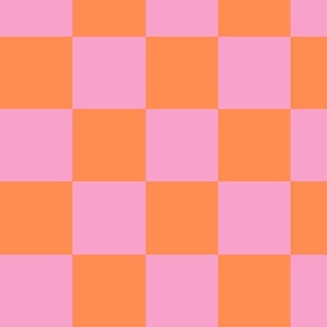 4” Jumbo Checkers, Pink and Orange