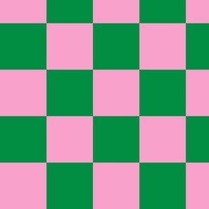4” Jumbo Checkers, Pink and Kelly Green