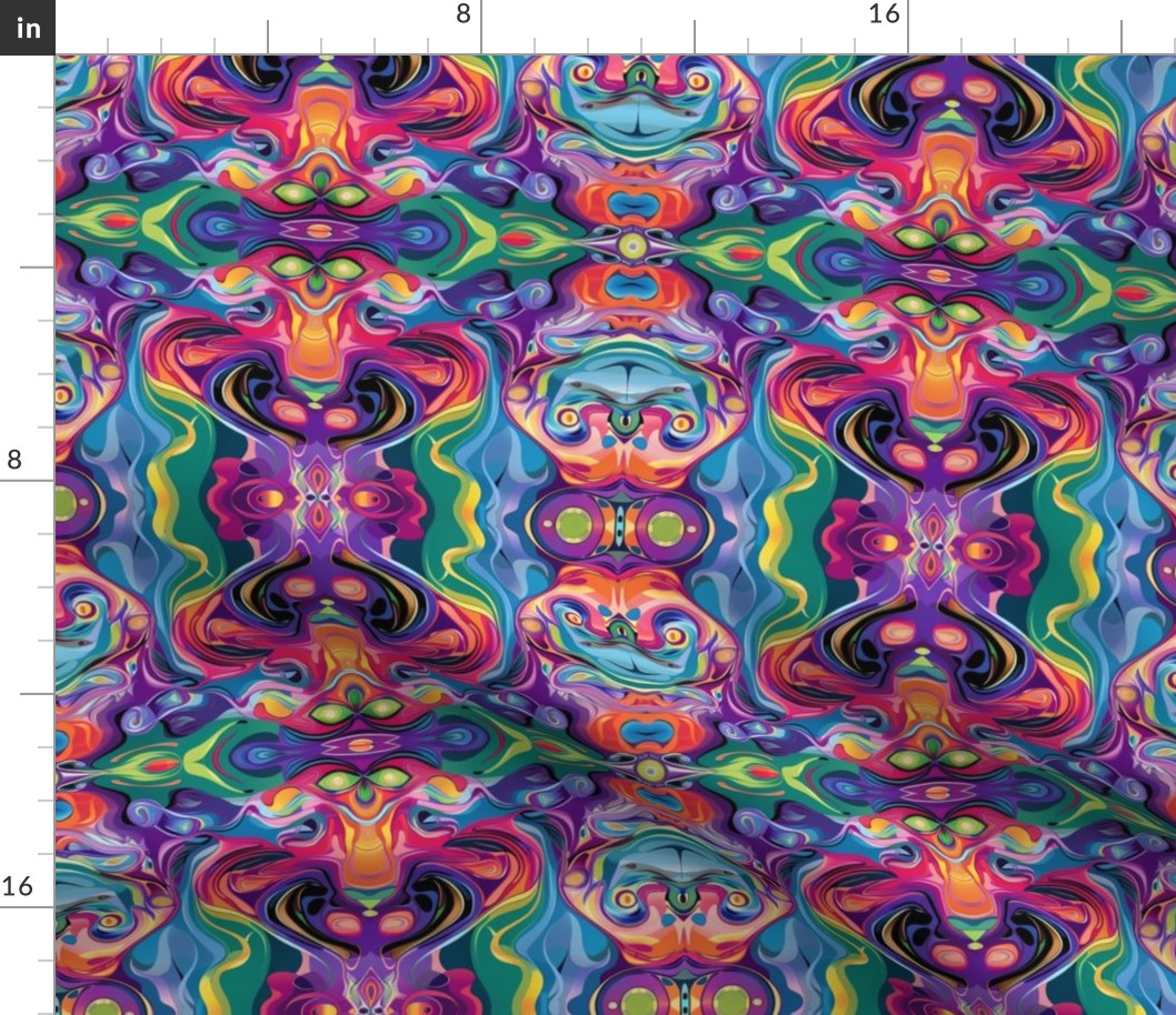 Psychedelic Fluidity Symmetrical Swirls