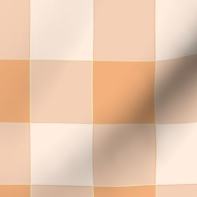 Peach White Checkered Gingham Pattern