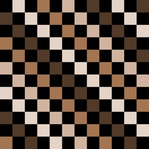 Brown Black Checkered Gingham Pattern