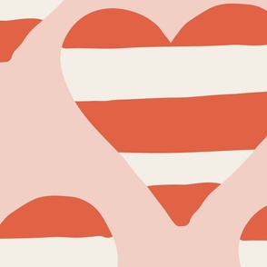 Large - Pink and red hearts for baby and kids wallpaper and bedding
