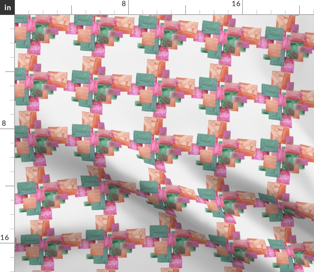 abstract houndstooth pink 4in