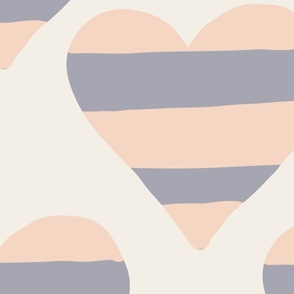 Large - giant hand drawn hearts in neutral colours for baby and kids