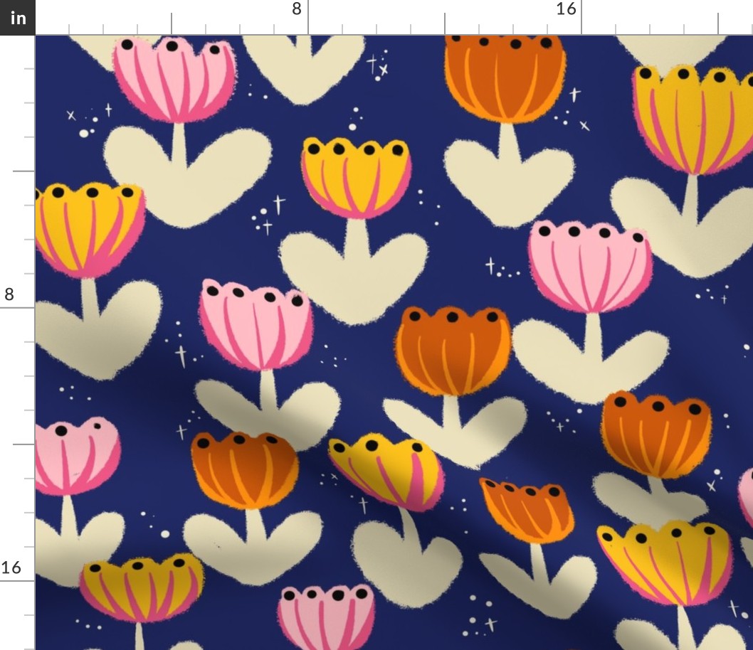 flowers on darkblue