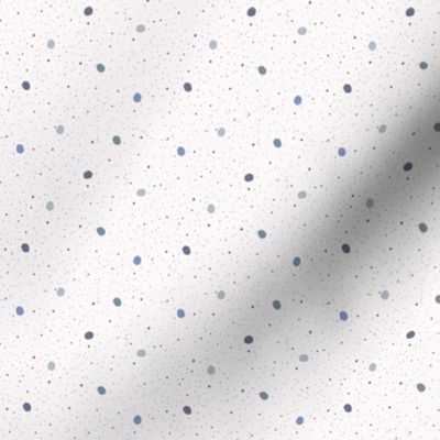 Paint Splatter Spray and navy, aqua and grey blue dots (Small)
