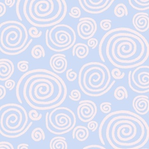 swirls texture  on baby blue  10 in
