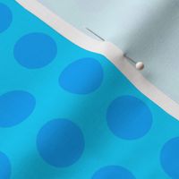 Simple Polka Dot Pattern, Bright Blue and Sky Blue Turquoise