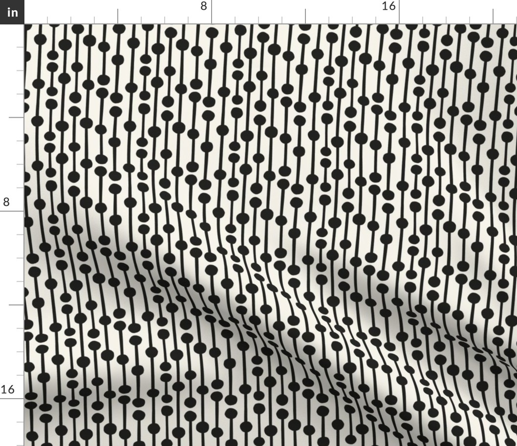 Dots and lines large - black on cream