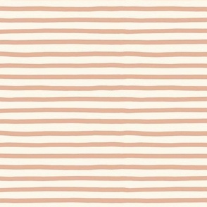 apricot stripes on cream - painted stripes - elegant hand drawn stripes