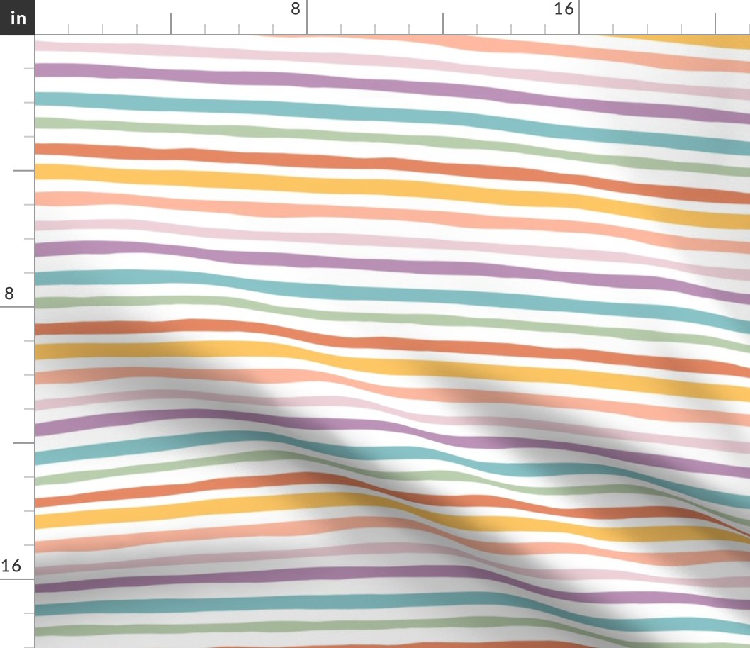 Rainbow stripes - Non-traditional lgbtq+ pride design pastels on white 