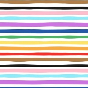 Traditional lgbtq+ rainbow stripes pride flag design on white 